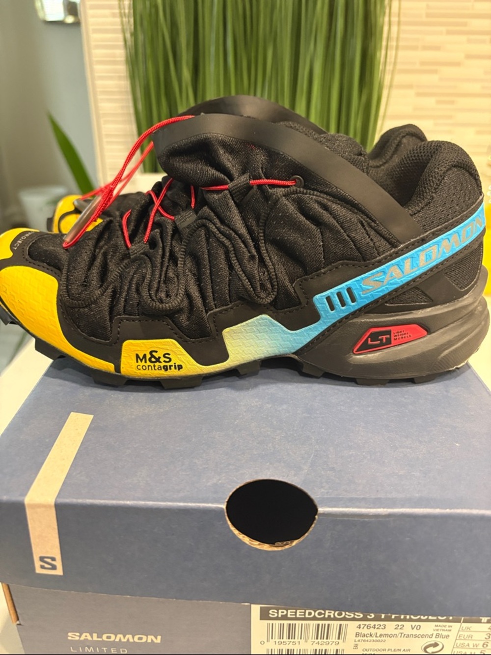 Salomon Speedcross 3V Project Trail Shoes - Black & Yellow - Picture 6 of 16